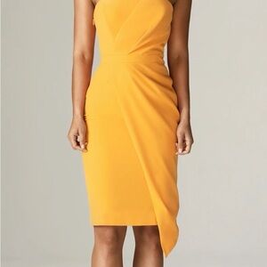 Chic Strapless Yellow Dress